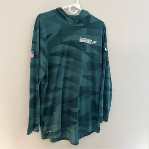 Philadelphia Eagles NFL Hooded Shirt Men’s L Green Long Sleeve Lightweight